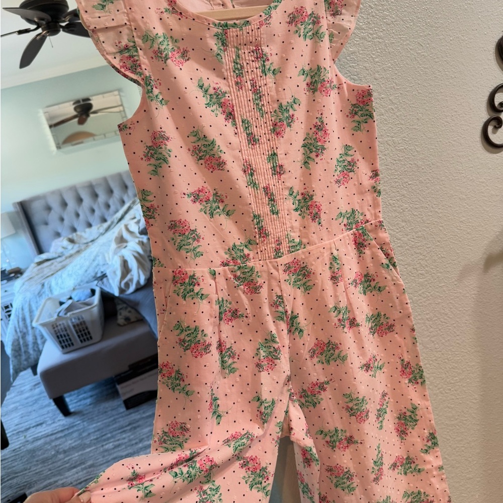 Floral Pink Kids Jumpsuit